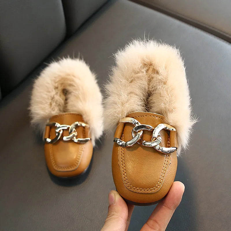 Kids Winter Slippers - Luxury Fur Lined Non-Slip Indoor Boots for Boys & Girls