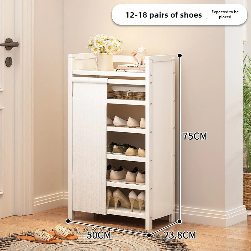 Free installation shoe rack indoor simple folding household multi-layer dustproof rental room shoe storage artifact
