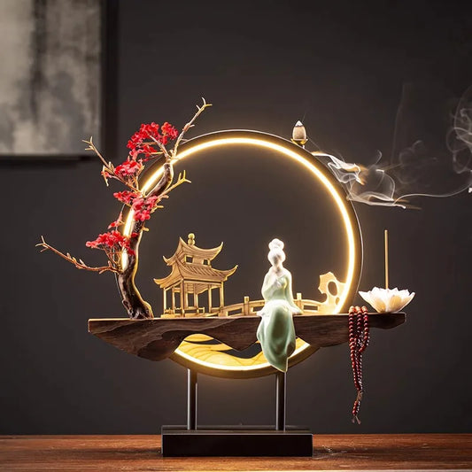 Hot Sell Backflow Incense Burner Home Decor Light Circle for Zen Yoga Meditation home fragrance Aromatherapy Festival Gift
