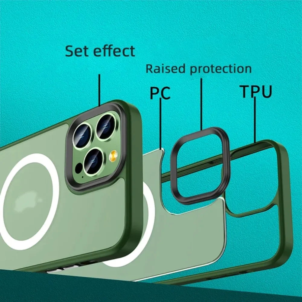 Translucent Frosted Matte Magnetic Phone Case For iPhone 17 16 15 14 Plus 13 12 Pro Max Case For Magsafe Wireless Charging Cover