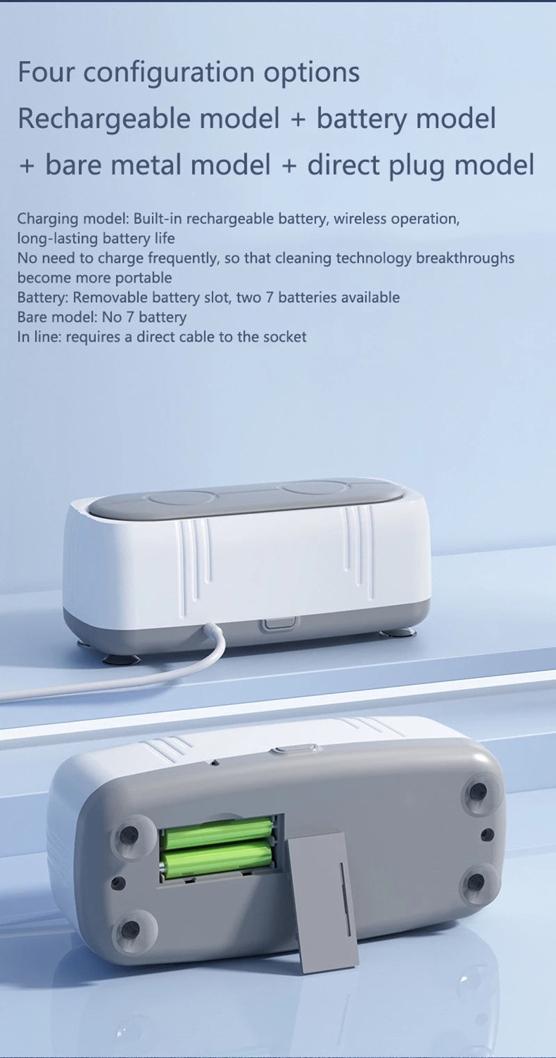 Xiaomi Mijia Ultrasonic Cleaner Glasses Watch Gold Diamond Multi-Functional Cleaning Machine Jewelry Portable Household Blue Ray