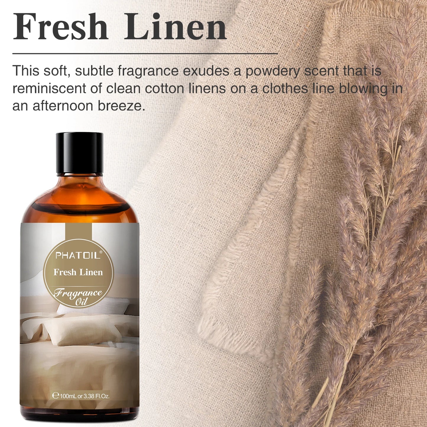 PHATOIL 100ml Aroma Fragrance Oil Fresh Linen Bubble Gum Baby Powder Angel Aromatherapy Essential Oils For Skin Candle Making