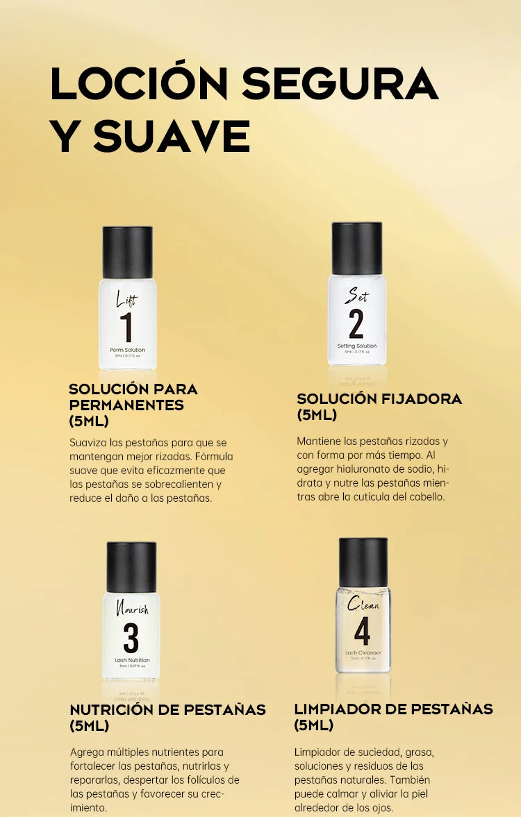 Gollee Lash and Brow Tinting Kit Classic Black Natural Eyelash Lifting Perm Treatment Makeup Set 4-6 Weeks For Lash Curler Perm