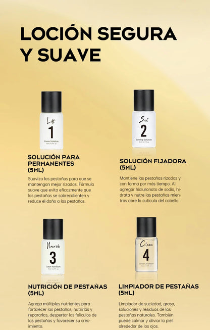 Gollee Lash and Brow Tinting Kit Classic Black Natural Eyelash Lifting Perm Treatment Makeup Set 4-6 Weeks For Lash Curler Perm