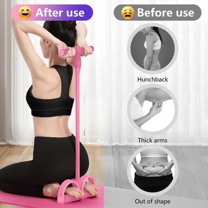 Tension Rope Sit-up Handle Waist Abdomen Exercise Training Elastic Yoga Pedal Puller Resistance Band Fitness Equipment