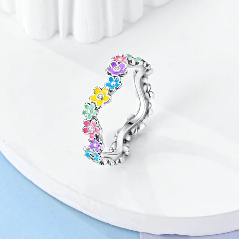 925 Sterling Silver Sparkling Zircon Ring - Classic Stackable Wedding Band for Women