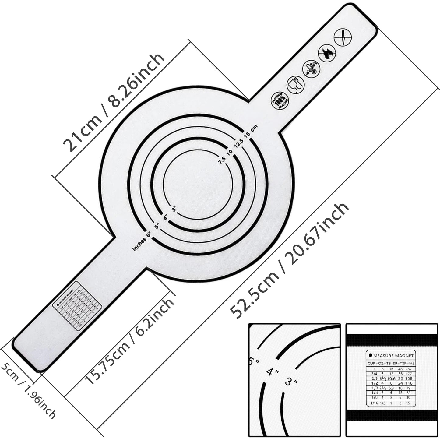Silicone Bread Sling for Dutch Oven, Reusable Baking Mat with Long Handles, Non-Stick Sheet Liners for Transferable Dough Pastry