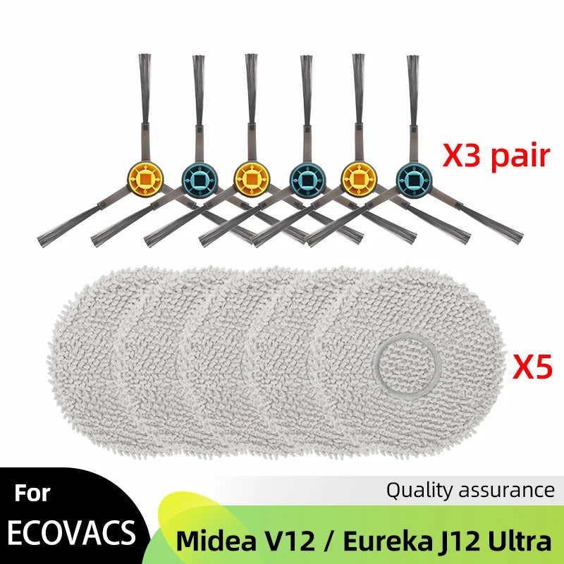 Fit For ( Midea V12 / Eureka J12 Ultra ) Roller Side Brush Hepa Filter Mop Cloth Dust Bag Robot Vacuums Accessory Part