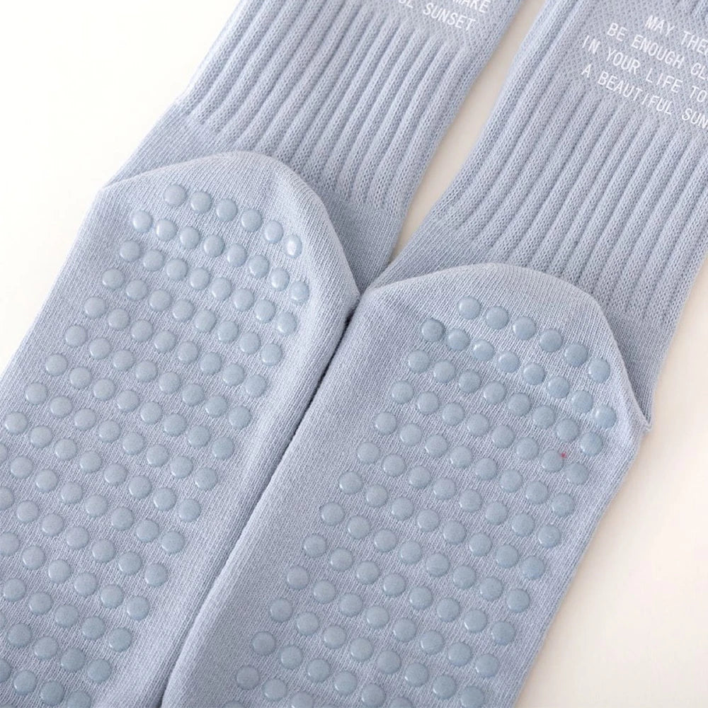Yoga Socks Indoor Cotton Mid-tube Bottom Professional Non-slip Silicone Fitness Socks gym Floor Socks Dance Pilates Sports Socks