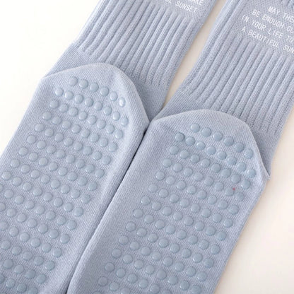 Yoga Socks Indoor Cotton Mid-tube Bottom Professional Non-slip Silicone Fitness Socks gym Floor Socks Dance Pilates Sports Socks