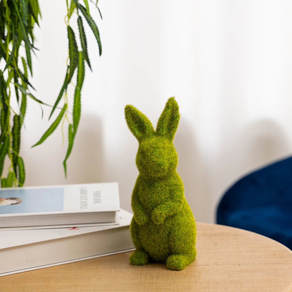 Moss Standing Bunny Rabbit Easter Garden Home Decoration