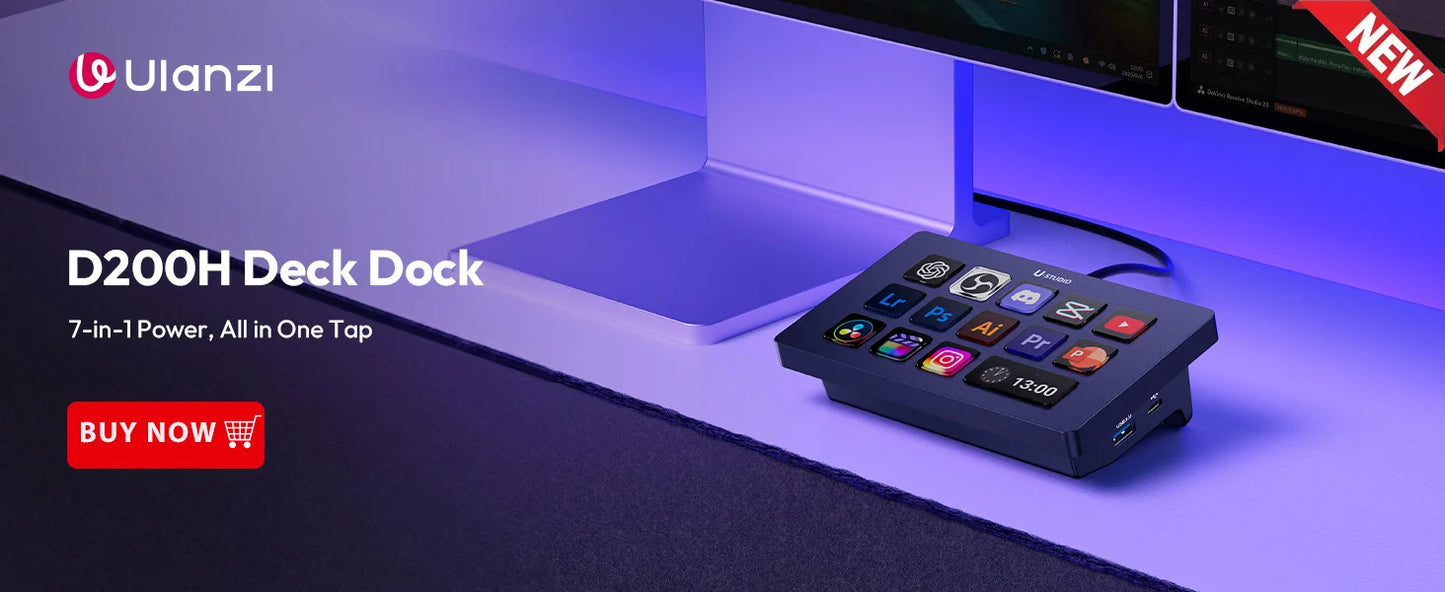 Uianzi D100H Dial Creative Controller Video Editing Assistant for Youtube Tiktok PR PS Support Bluetooth Key Production Console