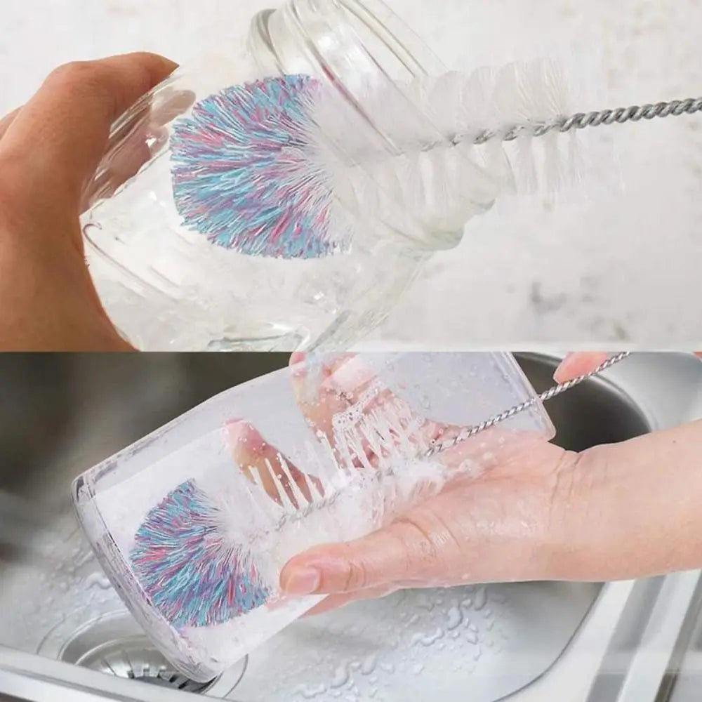 Soda Stream Bottle Brush With Beechwood Handle Glassware Jars Cleaner Kitchen Cleaning Tool Drink Bottle Cup Cleaning Brush