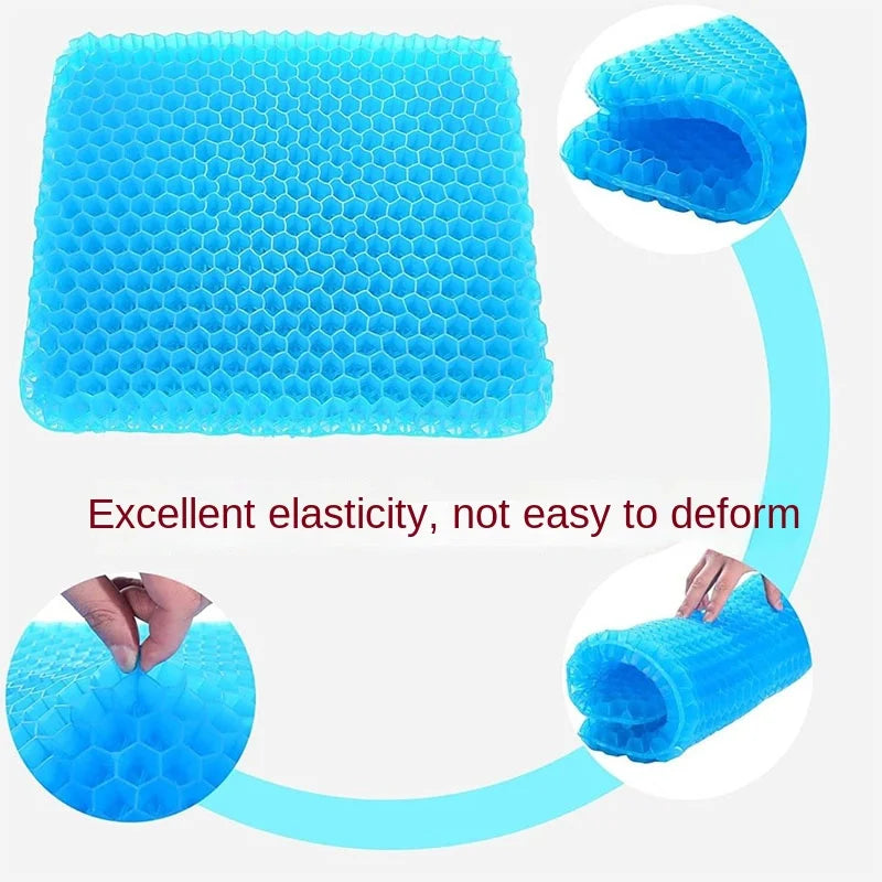 Gel Seat Cushion Double Thick Egg Gel Summer Cushion for Pressure Relief Breathable Chair Pad Car Seat Office Chair Soft Cushion