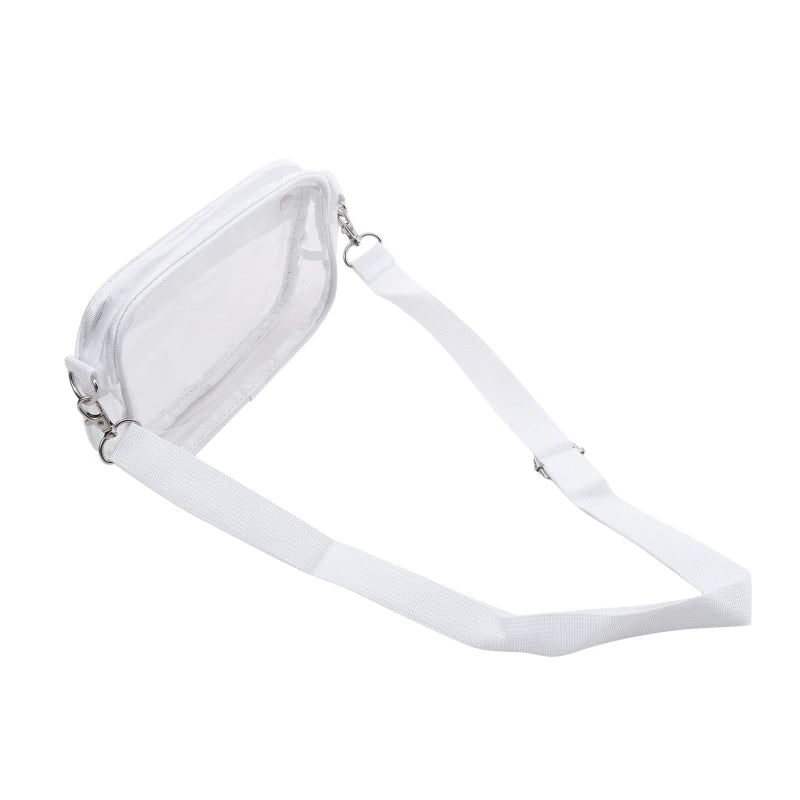 Women Clear Shoulder Bag Solid Color Transparent Purse Female Simple Crossbody Bags With Front Pocket Casual Handbag For Ladies