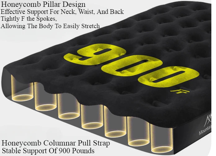 MOUNTAINHIKER 2025 Interior Air Mattress Glamping Mats PVC Inflatable Sleeping Mattress 1/3 Person Camping Bed Mat Built-in Pump