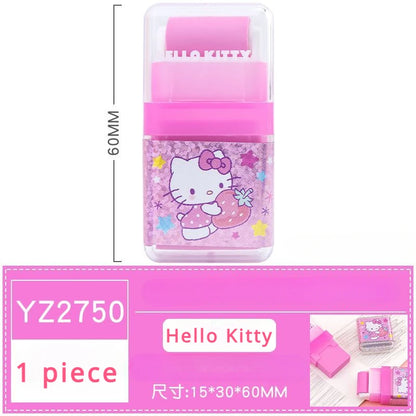 Sanrio All-Star Eraser For Students Cartoon Cute Kuromi Cinnamoroll My MelodyHello KittyPompompurin Roller Storage Eraser Gift