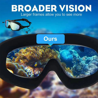 Anti Fog Swimming Goggles UV Glasses Adjustable Earbuds Adult Eye Protect~