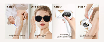 IPL Devices Hair Removal laser 9 Energy Levels 999900 Light Pulses Permanent Painless Laser Hair Removal for men women Whole Use