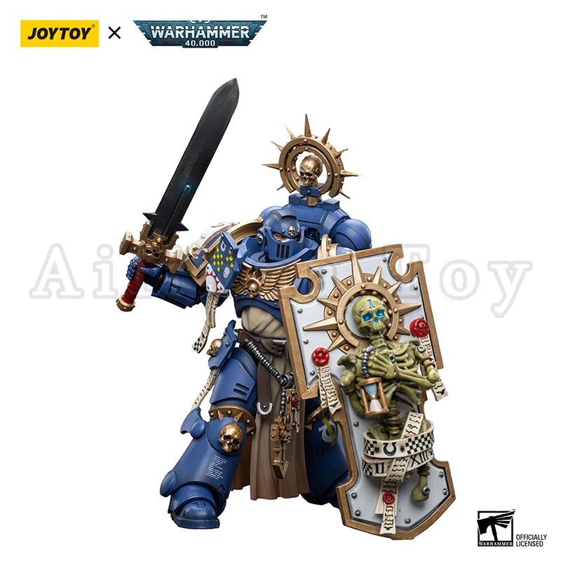 JOYTOY 1/18 Actionfigur 40K Primaris Captain mit Reliktschild und Energieschwert, Anime-Militärmodell