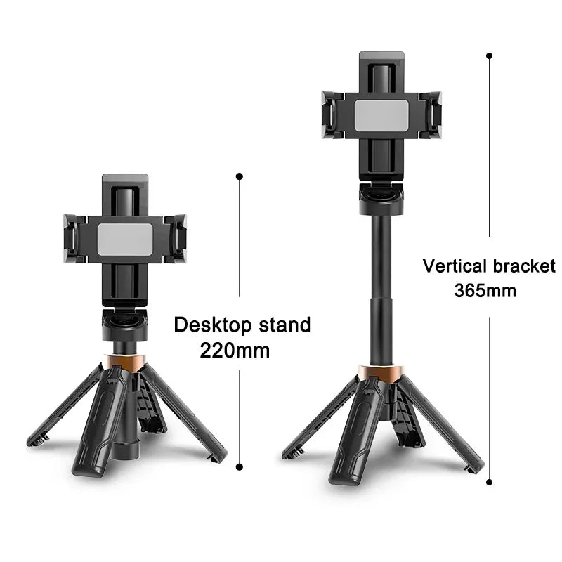 2025 New Bluetooth Selfie Stick Ultra-mini Universal Foldable Travel Portable Floor Mobile Phone Quadrupod 360 Degrees Rotation