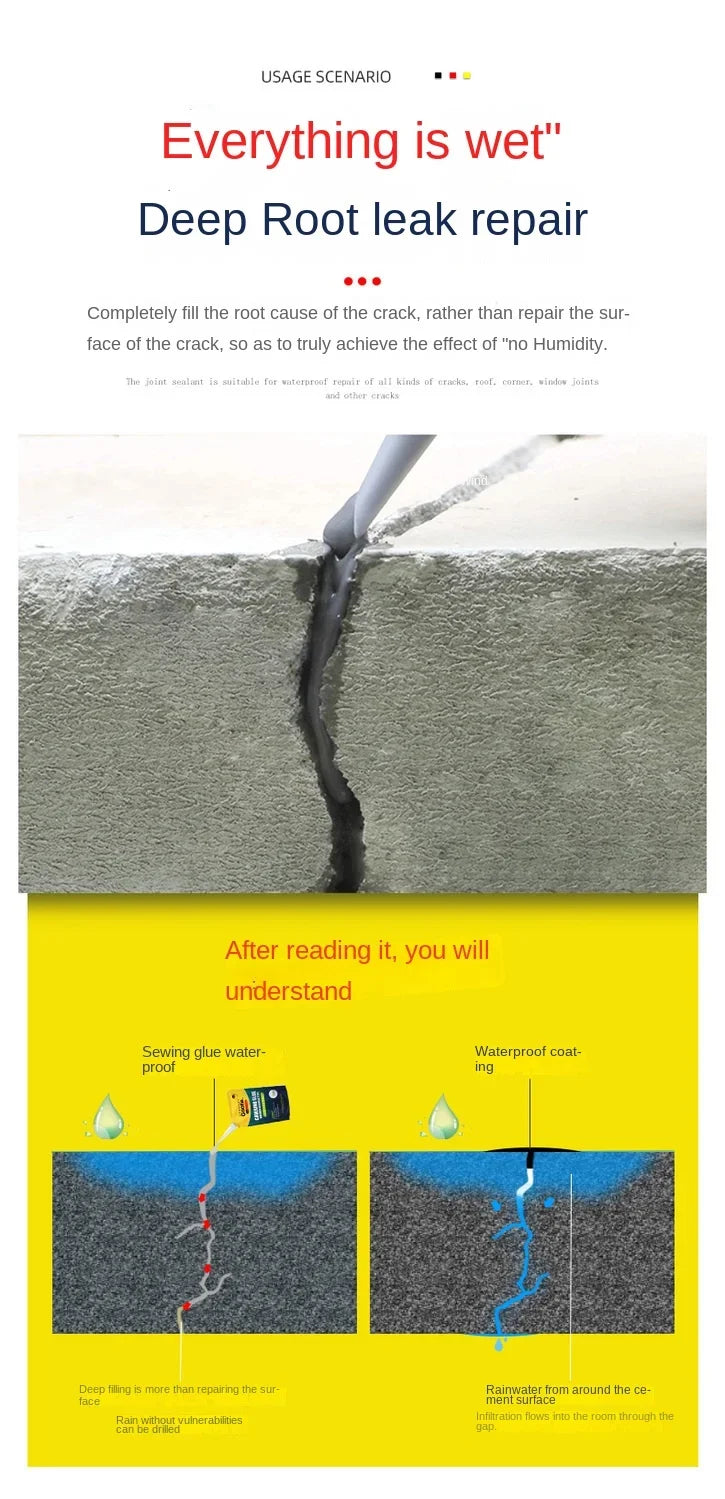 Caulk Roofing Waterproof Sealant  Angle Crack Repair Cement Durable Plugging Material Leak Fixing Maintenance Easy-Use Solution