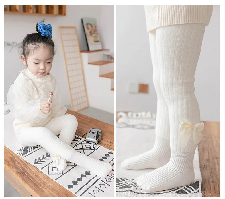 Winter Velvet Warm Tights For Girls Winter Cute Bowknot Cotton Children Pantyhose Newborn Toddler Baby Girls Tights 0 To 10 Yrs