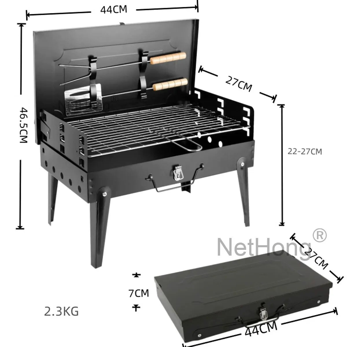 Portable Folding Charcoal BBQ Barbecue Camping Grill Travel Picnic Outdoor
