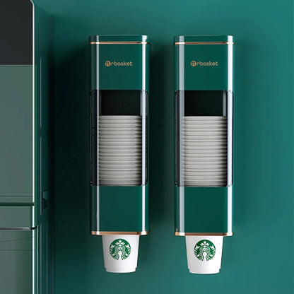 Disposable Cup Holder Cup Extractor Wall Mounted Non Perforated Dust-Proof Moisture-Proof Storage Rack