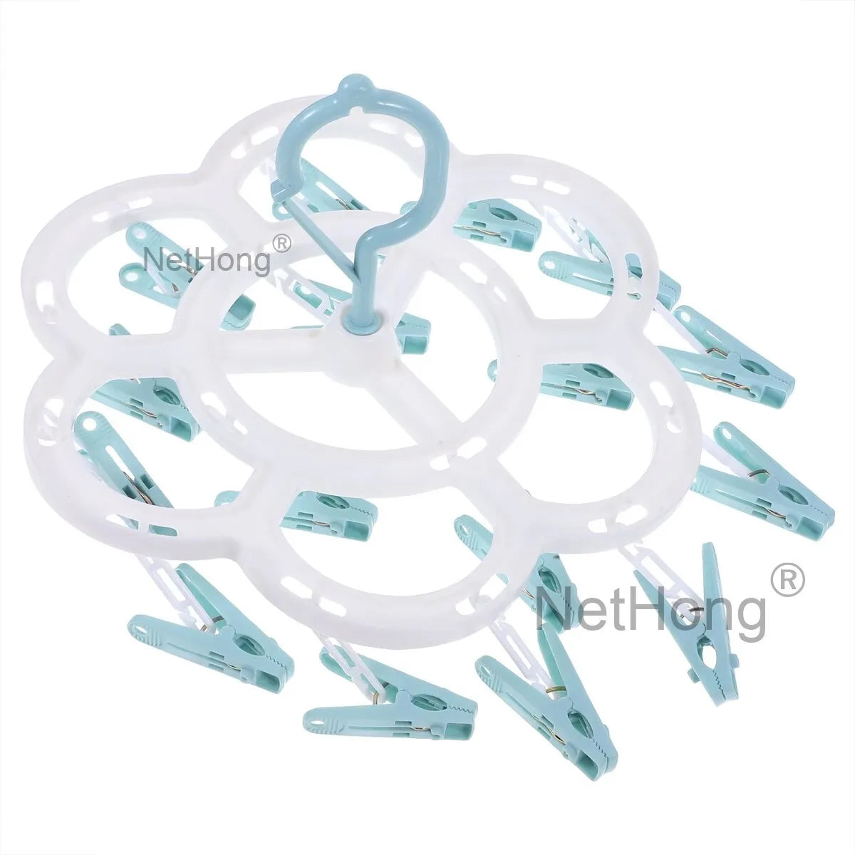 16 Pegs Thickened Laundry Clip Underwear Socks Hanger Airer Cloth Dryer Rack UK