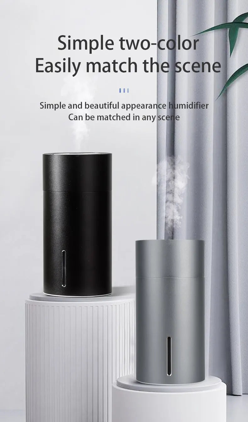 LED Light Aromatherapy Machine Humidifier Diffuser for Car Small Air Humidification Home and Bedroom Big Spray 260ml