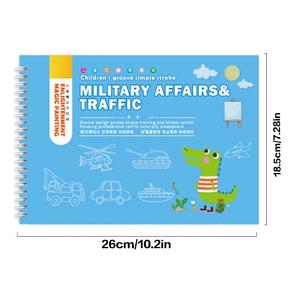 Reusable groove drawing book, develop drawing skills, practice writing, groove drawing book, control pen training calligraphy