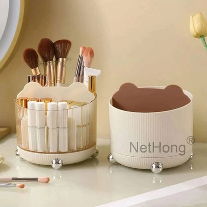 360° Rotating Pen Holder Desk Tidy Organizer Pencil Pot Makeup Brush Storage Box