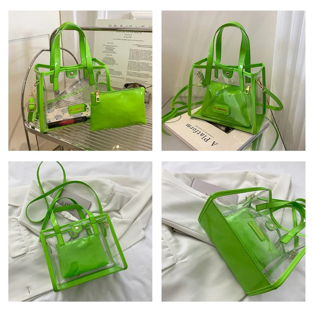 Crossbody Shoulder Bags with Removable Strap Stadium Approved Bags Women Transparent Clear Purse