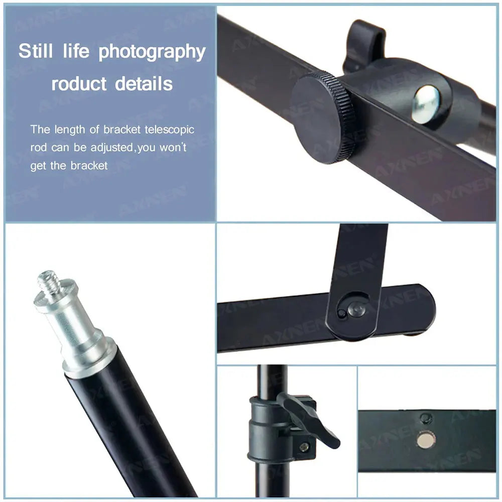 Desktop Foldable Overhead Tripod with Ring Light for Smartphone with Phone Holder Photography Table Stand Live Photo Video Shot