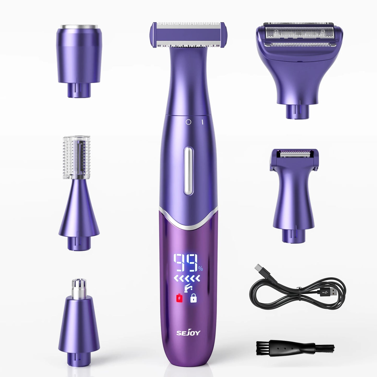 Sejoy 6-in-1 Electric Razor for Women Pubic Hair,Painless Body Shaver,Facial Epilator,Hair Removal for Face,Bikini Trimmer