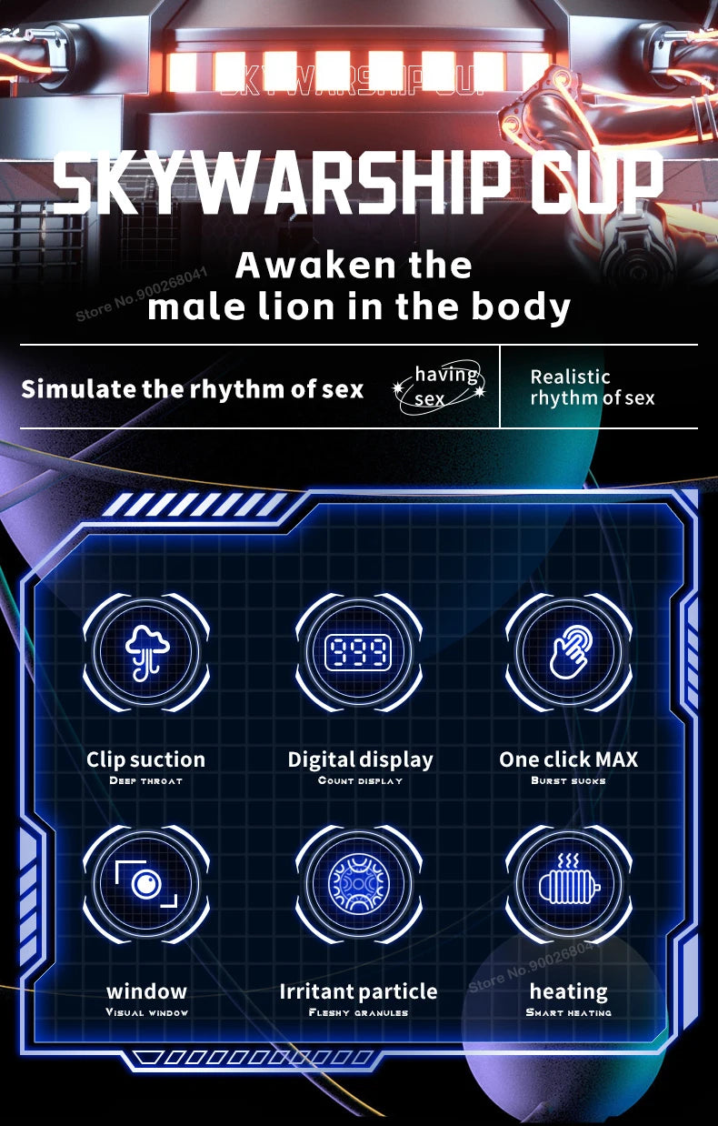 Automatic Heated Masturbation Cup for Men Sucking Pocket Pussy Adult Sex Toy Blowjob Machine Vagina Stroker Male Masturbators