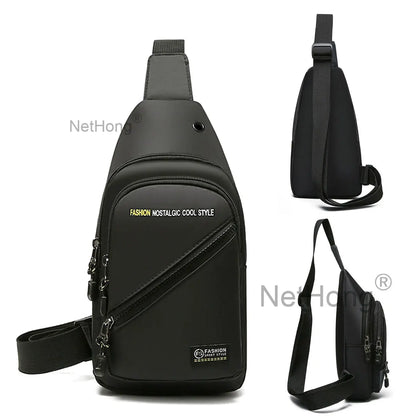 New Ox Cloth Men's Crossbody Bag Simple Faion Korean Version Chest Small Bapa Single oulder Bag Casual Chain Handle