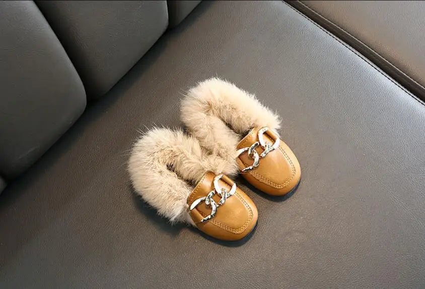 Kids Winter Slippers - Luxury Fur Lined Non-Slip Indoor Boots for Boys & Girls