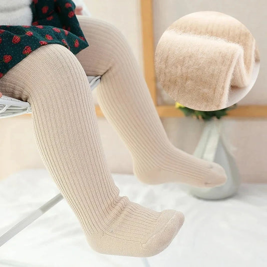 1 Piece Thermal Beige Basic Pantyhose For Girls Winter Thick 0-6Year Children Tights Cotton Fleece Baby Girl Stockings