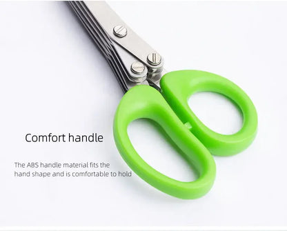 Multi-functional Stainless Steel 3/5 Layer Kitchen Scissors Pepper Shredded Chopped Scallion Cutter Laver Cut Cooking Tool