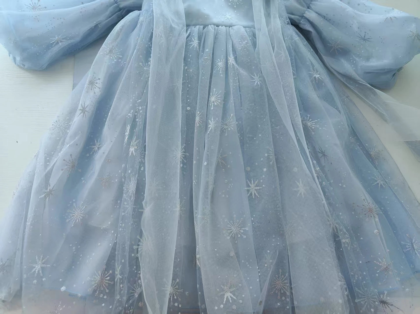 Girl's Elsa Frozen Princess Dress Long Sleeve Gown Elegant Costume for Baby Girl Birthday Party One-piece Dresses 3-9 Years Old