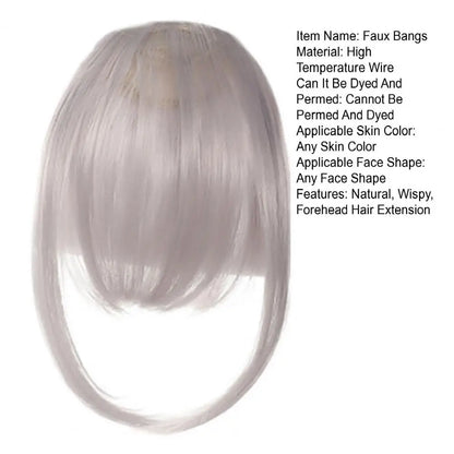 Women Clip-in Bangs Natural Wispy Forehead Hair Extensions Faux French Bangs Girls Straight Air Bangs Fringe Wig Hairpieces
