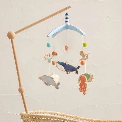 Newborn Baby Rattles Toys 0-12 Months Soft Felt Whale Bed Bell Infant Mobile Crib Hanging Musical Carousel Toy Boys Girls Gift