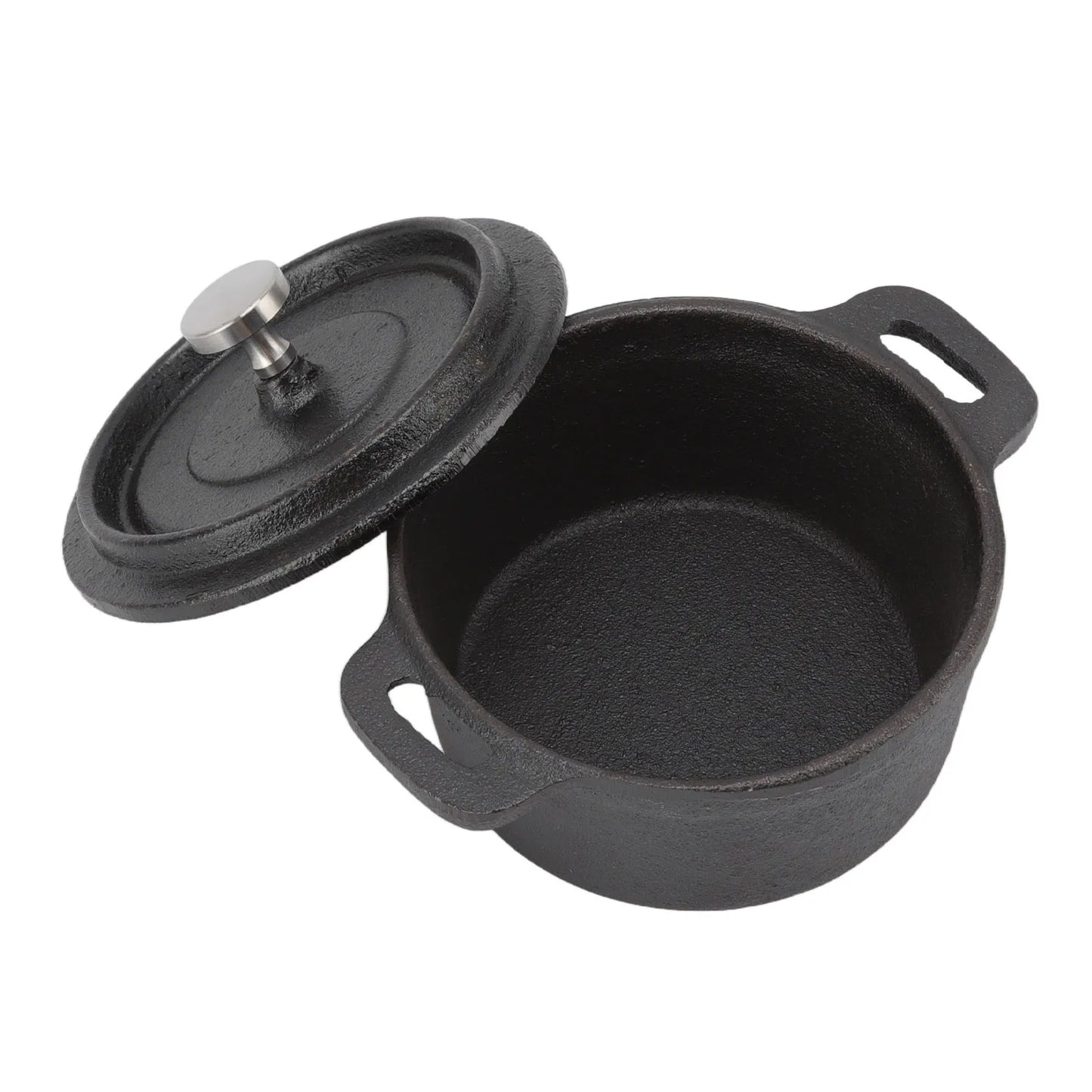 Cast Iron Pot Dutch Oven with Lid Double Traditional Thickened Cooker with Handle for Slow Cooking Barbecue Pasta Kitchen Tool