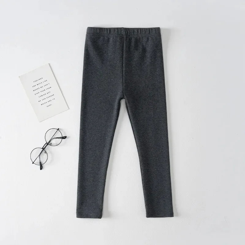 Girls Pure Cotton Long Pants - Slim Fit Thermal Underwear for Kids | Spring Autumn Base Layer
