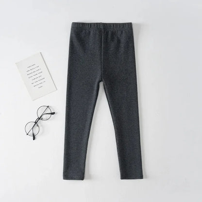 Girls Pure Cotton Long Pants - Slim Fit Thermal Underwear for Kids | Spring Autumn Base Layer
