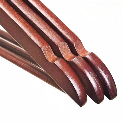Vintage Walnut Wooden Coat Hangers with Non Slip Pant Bar Premium Lotus Wood with Notches Swivel Hook for Suit Jackets Shirts
