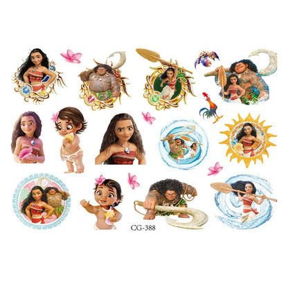 Moana 2 Disney Tattoo Stickers Children's Toys Cartoon Anime Kawaii Sticker Kids Birthday Party Decoration Boys Girls Cute Gifts