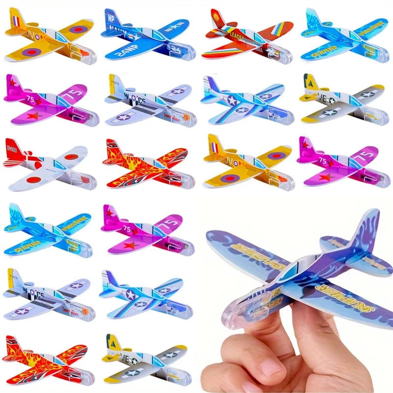 10/100Pcs Kids Party Supplies DIY Multicolor Foam Airplane Boys Birthday Party Souvenirs Pinata Filler Kindergarten Prize Toys